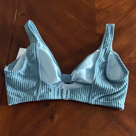 Cupshe Blue Textured Bikini Top Woman Size 0X NWT - Picture 8 of 8